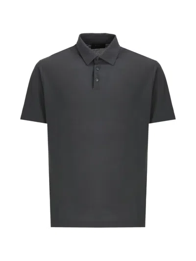 Zanone Ice Cotton Polo Shirt In Gray
