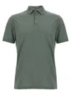 Zanone Dark Grey Cotton Polo Shirt In Green