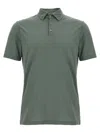 Zanone Dark Grey Cotton Polo Shirt In Green