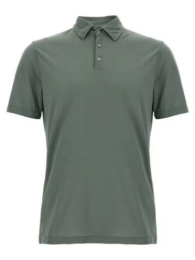 Zanone Ice Cotton Polo Shirt In Green