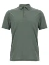 Zanone Dark Grey Cotton Polo Shirt In Green