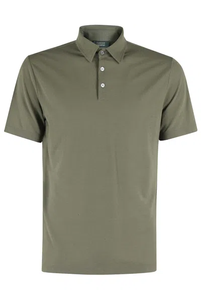 Zanone Green Ice Cotton Three Buttons Polo Shirt