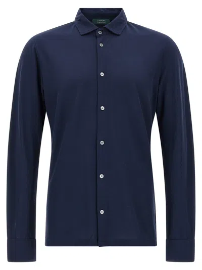 Zanone Ice Cotton Shirt In Blue
