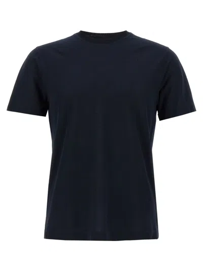 Zanone Crew Neck Plain Short Sleeves T-shirt In Blue