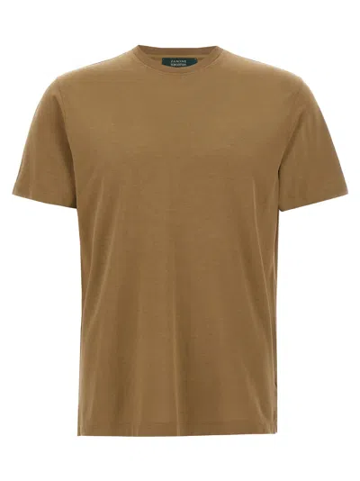 Zanone Ice Cotton T-shirt In Brown
