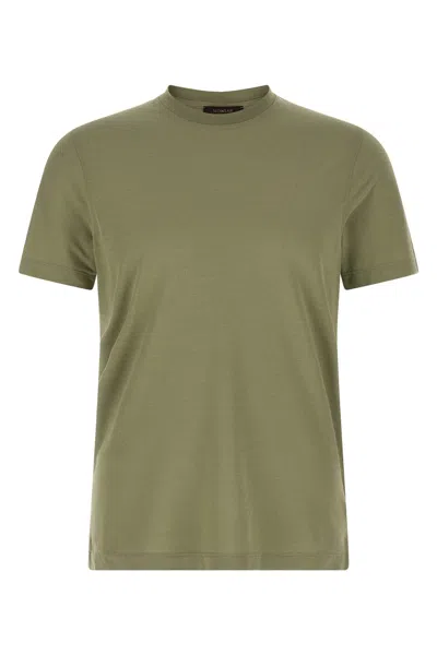 Zanone Ice Cotton Crew Neck Short Sleeve T Shirt In Green