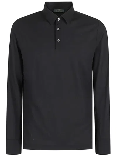Zanone Icecotton Polo Shirt In Black