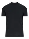 Zanone Round Neck Black Cotton T-shirt In Black
