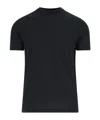 Zanone Round Neck Black Cotton T-shirt In Black