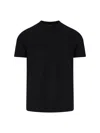 Zanone Round Neck Black Cotton T-shirt In Black