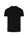 Zanone Round Neck Black Cotton T-shirt In Black  