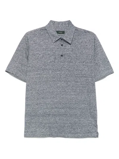 Zanone Jersey Polo Shirt In Blue