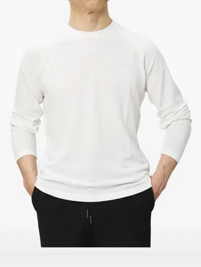 Zanone Crew Neck Lightweight Sweater In White