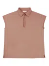 Zanone Keyhole Polo Top In Pink