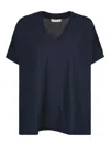Zanone V-neck Cotton T-shirt In Blue
