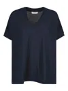 Zanone V-neck Cotton T-shirt In Blue