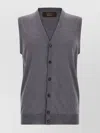 Zanone Knit Sleeveless Vest V-neckline In Gray
