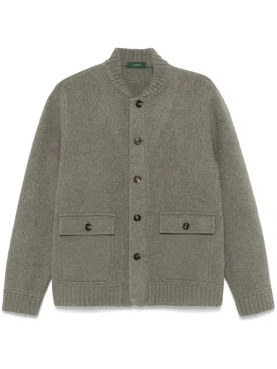 Zanone Knitted Bomber Jacket In Green