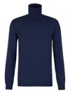 Zanone Wool Knitted Sweater In Blue