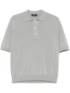 Zanone Classic Grey Cotton T-shirt With Buttoned Placket In Grey