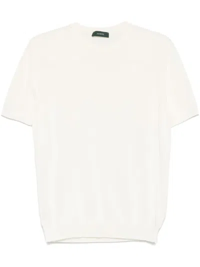 Zanone Knitted T-shirt In White