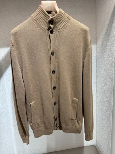 Zanone Knitwear In Linen And Cotton With Buttons In Neutral