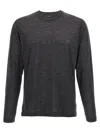 Zanone Heathered Grey Crewneck Wool Sweater With Classic Fit In Black