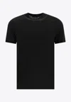 Zanone Logo-embroidered Crewneck T-shirt In Black