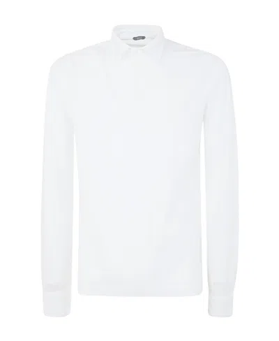 Zanone Long-sleeve Cotton Polo Shirt In White