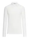 Zanone Long Sleeves Polo Shirt With Button-down Collar In Blanco