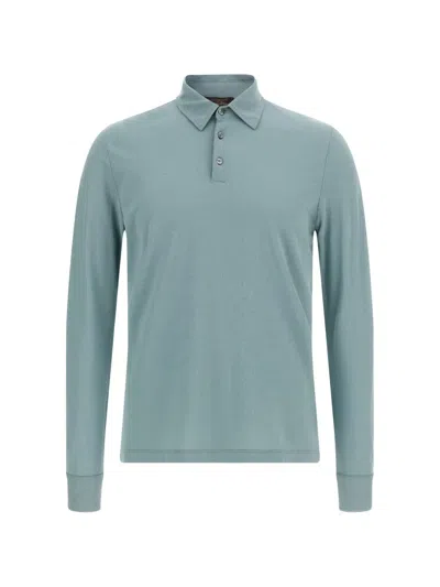 Zanone Light Blue Ice Cotton Polo Shirt