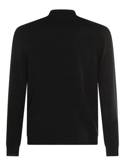 Zanone Long-sleeve Polo Sweater In Brown