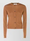 Zanone Long Sleeve Ribbed Cuff Crew Neck Knitwear In Brown
