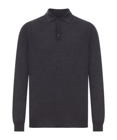 Zanone Long Sleeve Sweater In Black