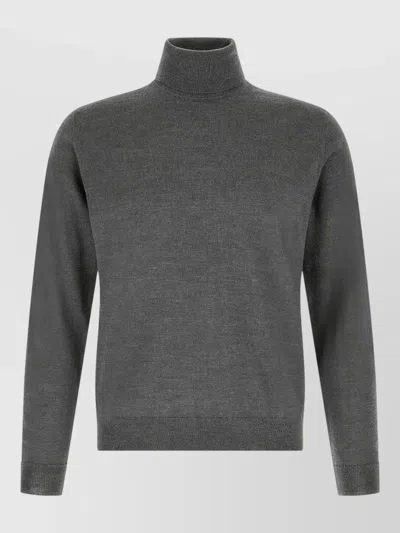 Zanone Long Sleeve Turtleneck Regular Fit Top In Green