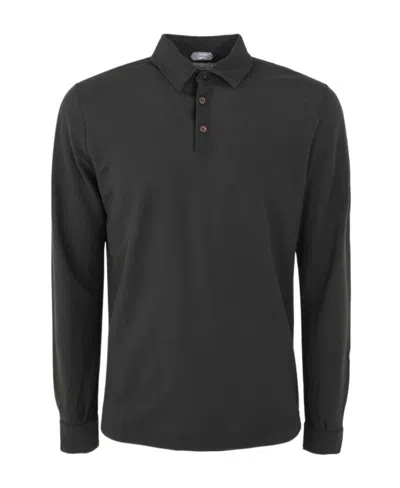 ZANONE LONG-SLEEVED COTTON POLO SHIRT