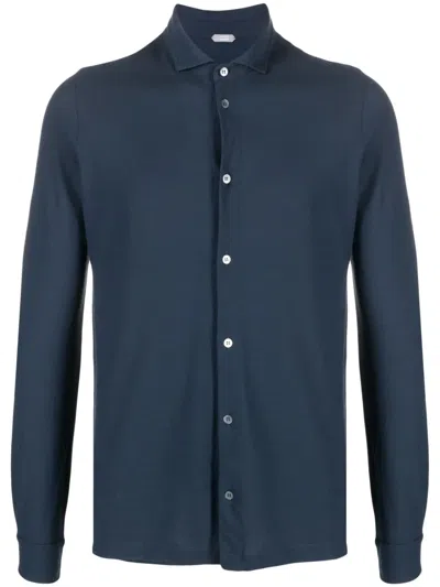 Zanone Ice Cotton Shirt Shirt And Blouse In Blue