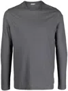 Zanone Long-sleeved Cotton Sweatshirt In Grey