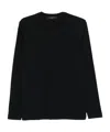 Zanone Long-sleeved Cotton T-shirt In Black