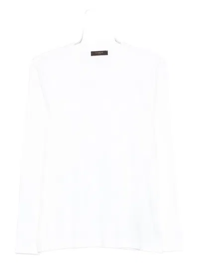 Zanone Long-sleeved Cotton T-shirt In White