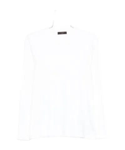 Zanone Long-sleeved Cotton T-shirt In White