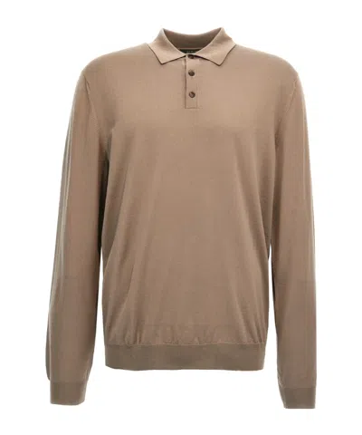 ZANONE ZANONE LONG-SLEEVED FINE-KNIT POLO SHIRT