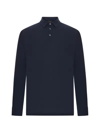 Zanone Slim Fit Polo In Ice Cotton In Blue