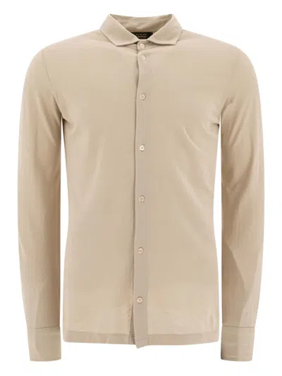 Zanone Long-sleeved Shirt In Neutral