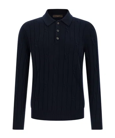 ZANONE CABLE-KNIT BUTTON-PLACKET POLO SHIRT