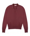 Zanone Wide Fit V Neck Polo Shirt In Flexwool Clothing In Burgundy
