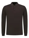 Zanone Long-sleeved Wool Polo Shirt In Brown