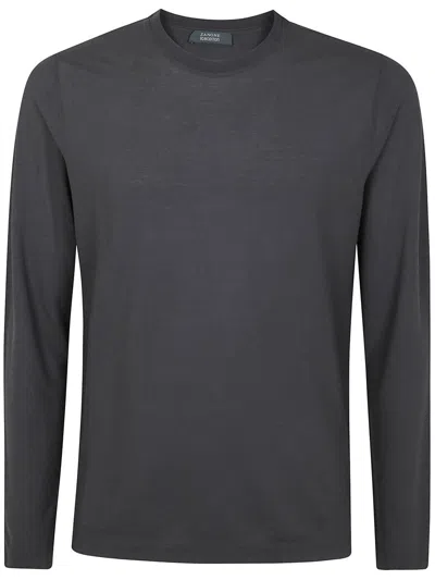 Zanone Long Sleeves Classic T-shirt Clothing In Green