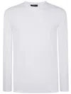 Zanone Crew Neck Plain Design Long Sleeves In White