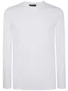 Zanone Crew Neck Plain Design Long Sleeves In White